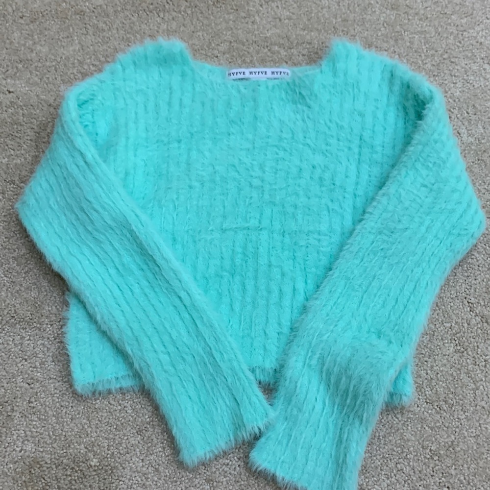 NWOT Fashion Nova cropped fuzzy sweater